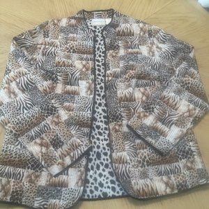 ALFRED DUNNER Animal print lightweight jacket long sleeves size 16W